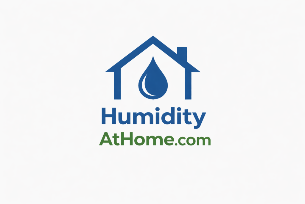 Humidity At Home Logo a house with a water drop