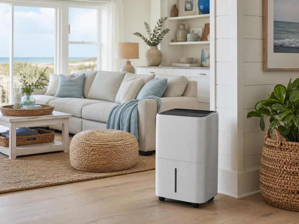 coastal home with humid outdoor air and moisture pressure