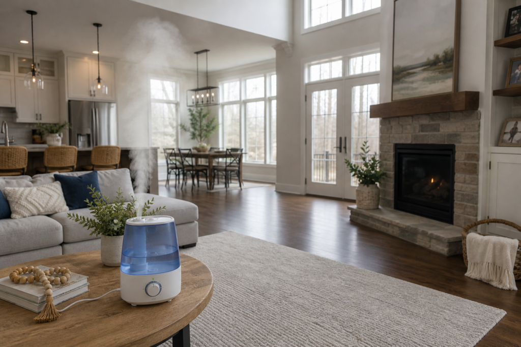 Small humidifier struggling to improve dry air in a larger room